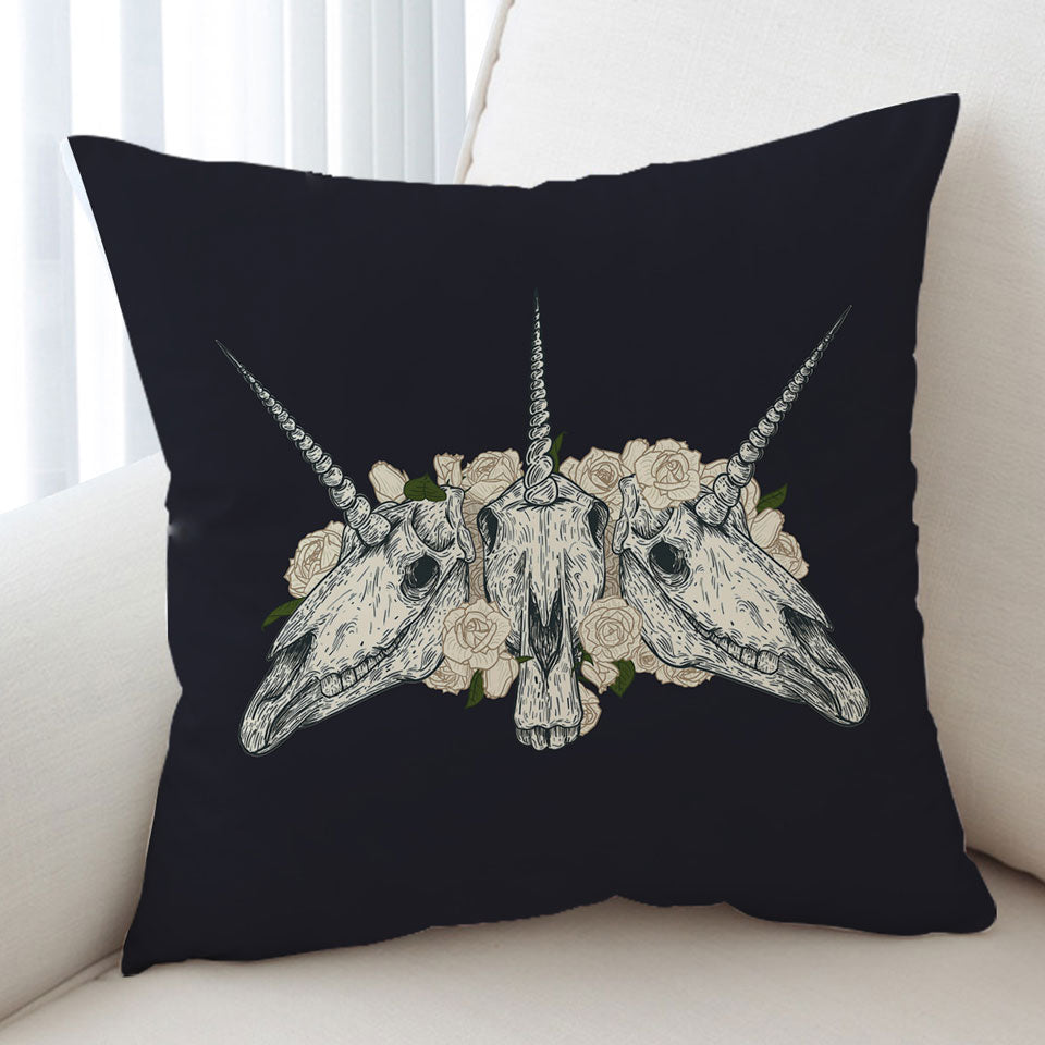 Cool and Scary Cushion Covers Unicorn Skulls