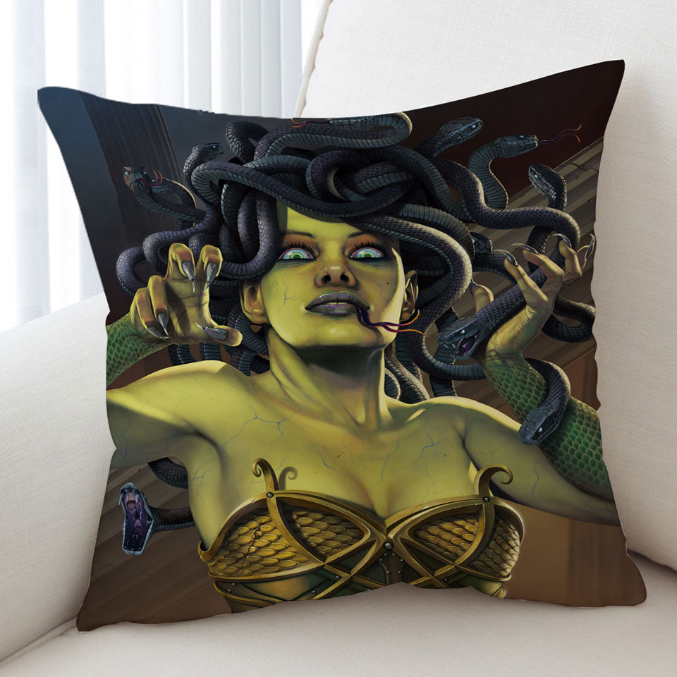 Cool and Scary Legendary Art Medusa Cushion Cover