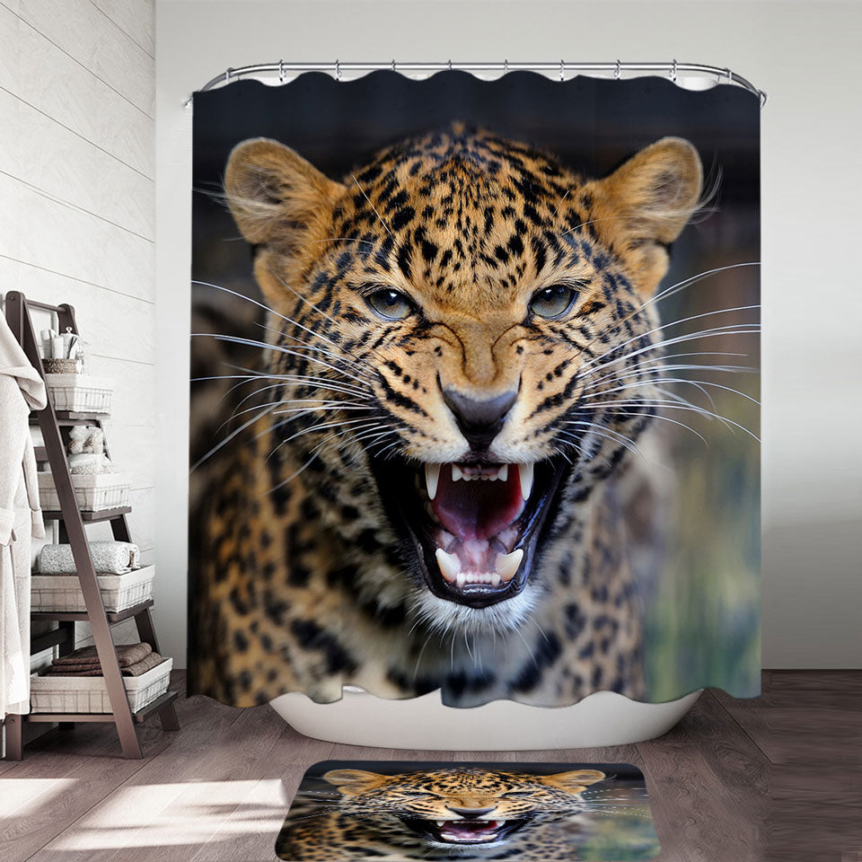 Cool and Scary Shower Curtains with Wildlife Cheetah