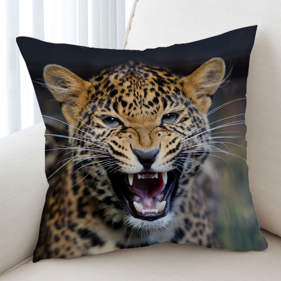 Cool and Scary Wildlife Cheetah Throw Pillow Cover