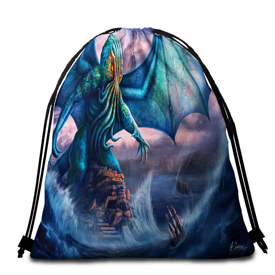 Cool and Scary the Call of Cthulhu Beach Towel Bags