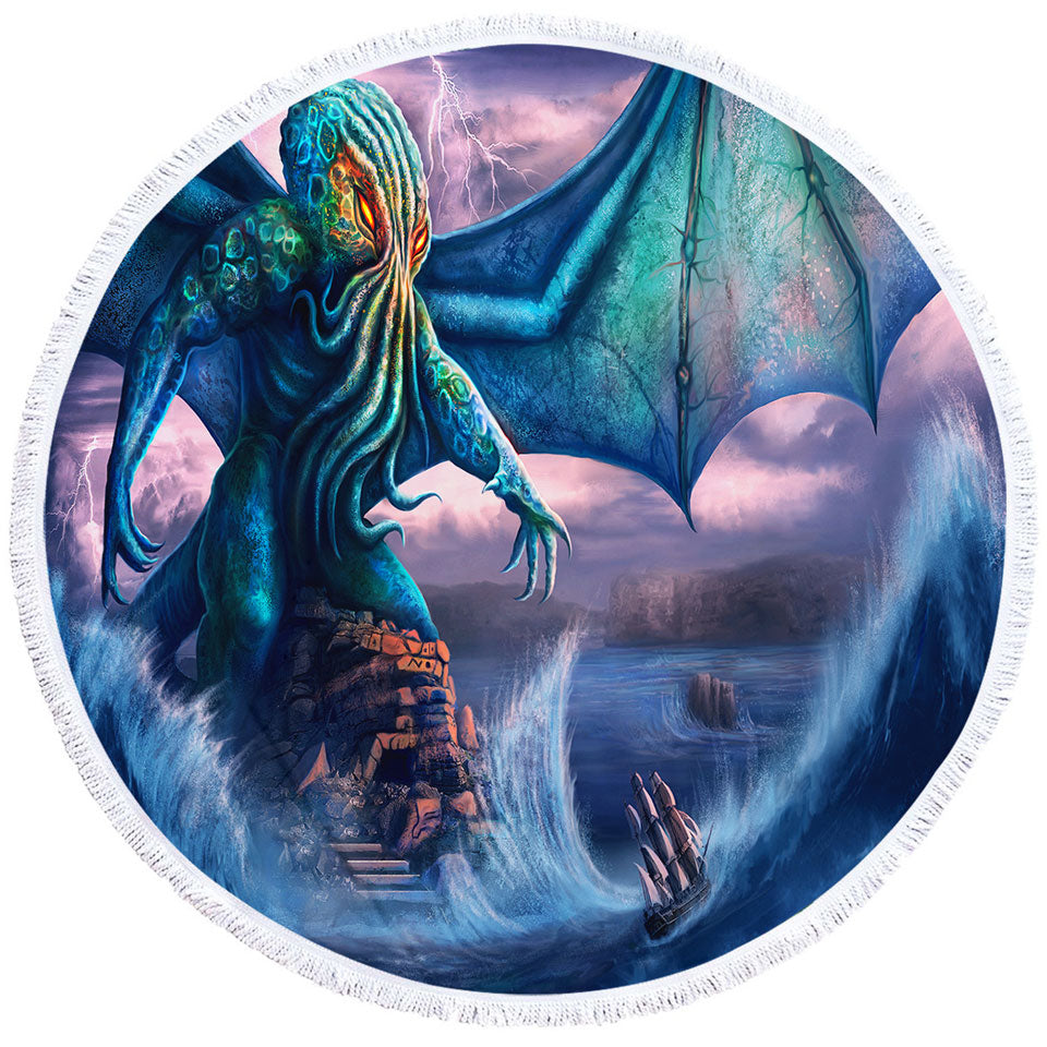 Cool and Scary the Call of Cthulhu Beach Towels