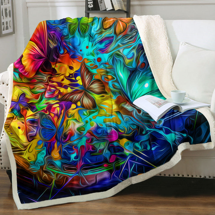 Couch Throws with Butterflies Crazy Design