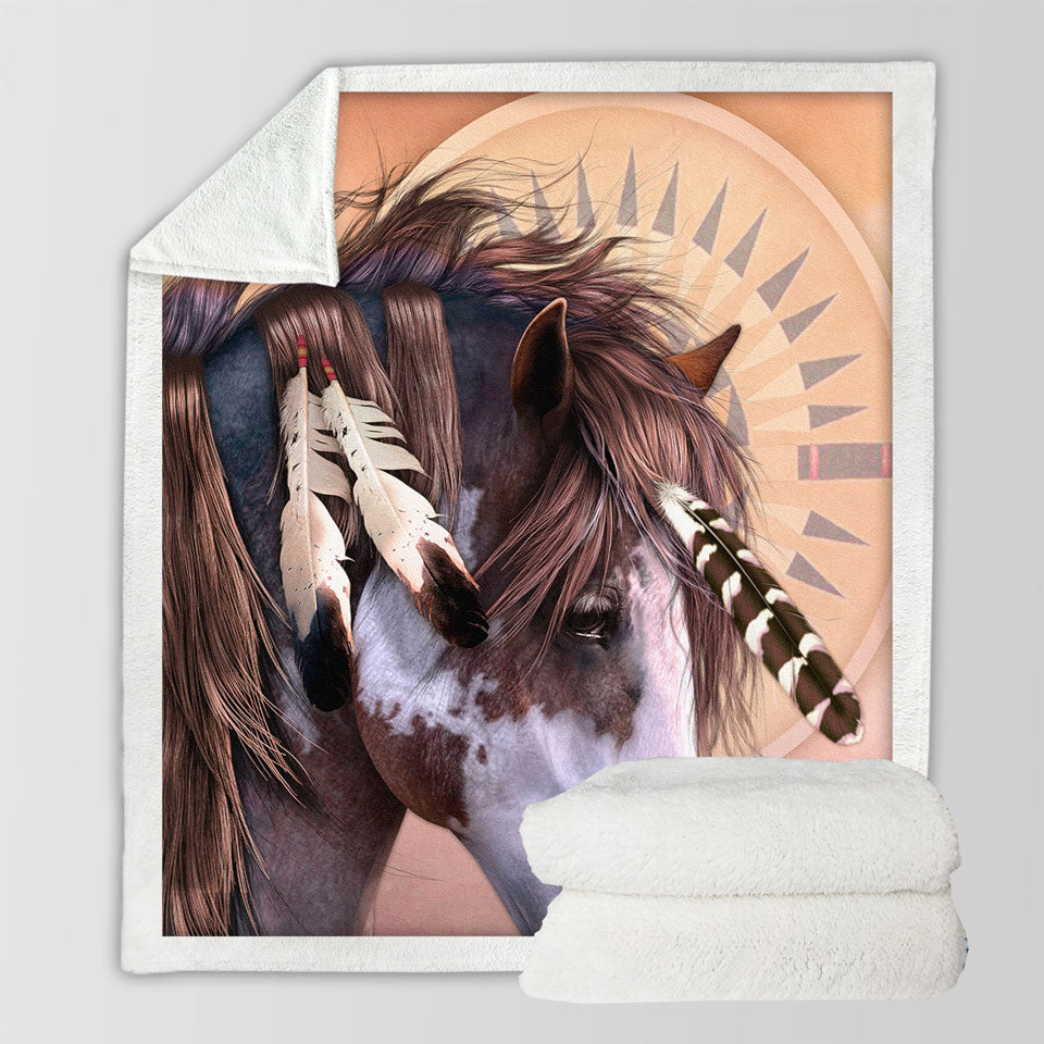products/Couch-Throws-with-Native-American-Spirit-Feathers-Haired-Horse