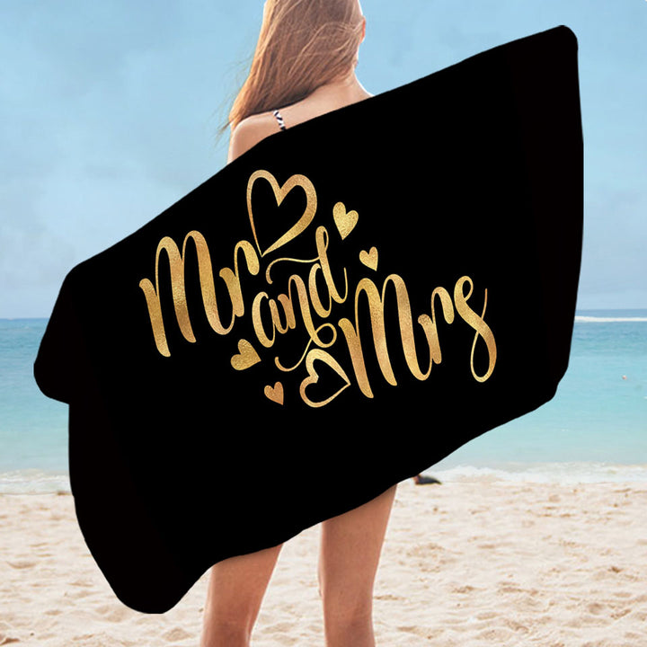 Couples Beach Towel Mr and Mrs