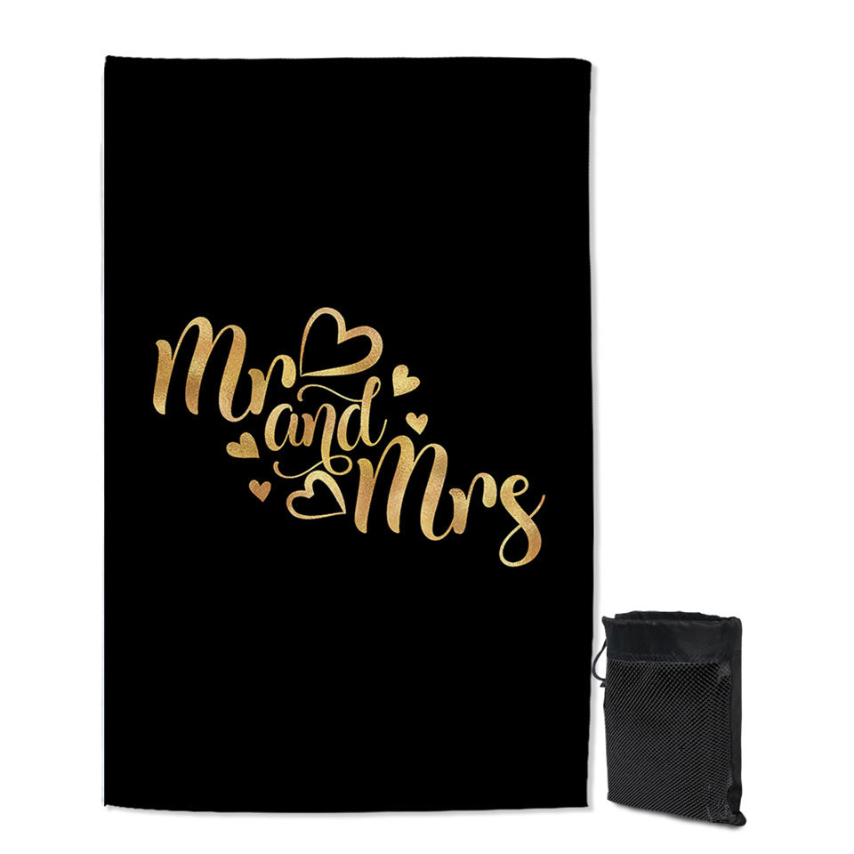 Couples Travel Beach Towel Mr and Mrs
