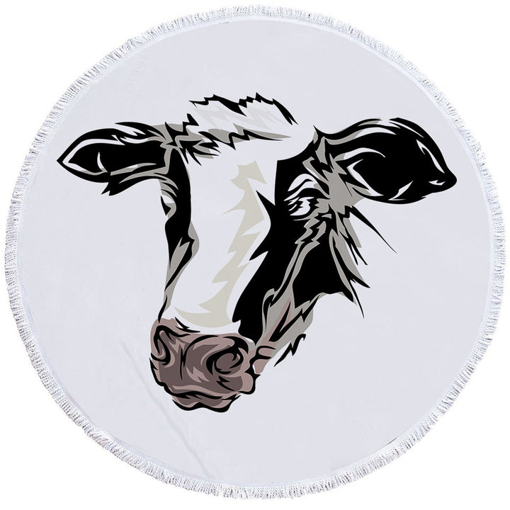Cow Face Cool Beach Towels