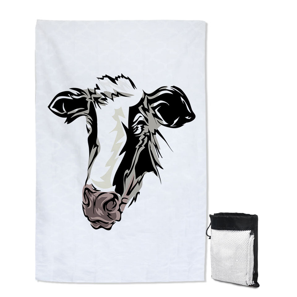 Cow Face Giant Beach Towel
