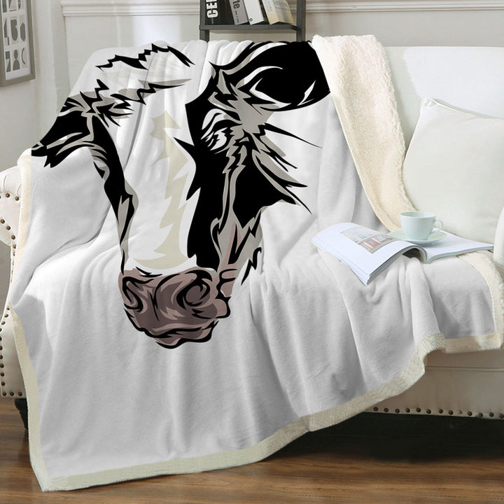 Cow Sherpa Blanket