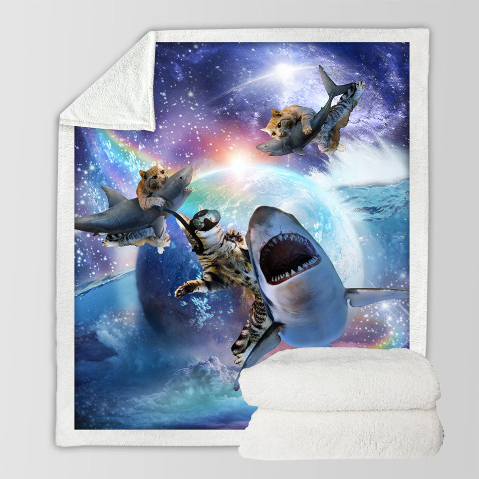 products/Crazy-Cool-Space-Cats-and-Sharks-Sherpa-Blanket