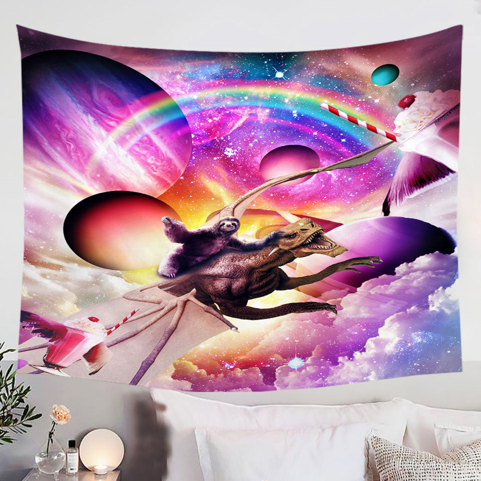 Crazy-Cool-Space-Sloth-Riding-Dragon-Tapestry