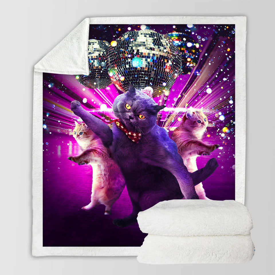 products/Crazy-Funny-Cats-Fleece-Blankets-Cool-Disco-Cat-Rave