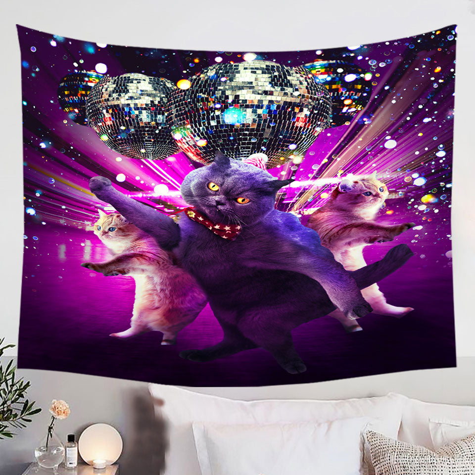 Crazy-Funny-Cats-Wall-Decor-Cool-Disco-Cat-Rave