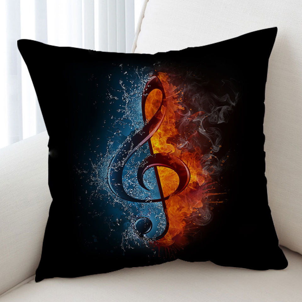 Cushion Covers Fire Vs Water Treble Clef Music Note