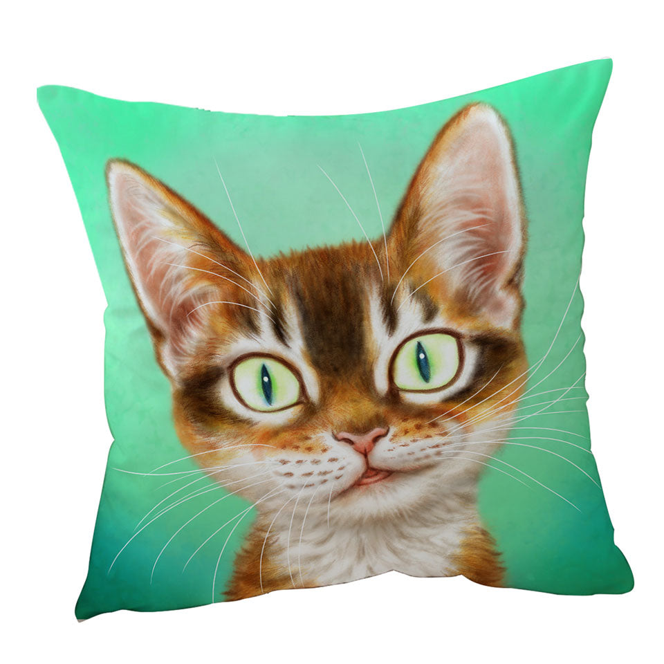 Cushion Covers Online Cute Painted Cat Handsome Ginger Kitten