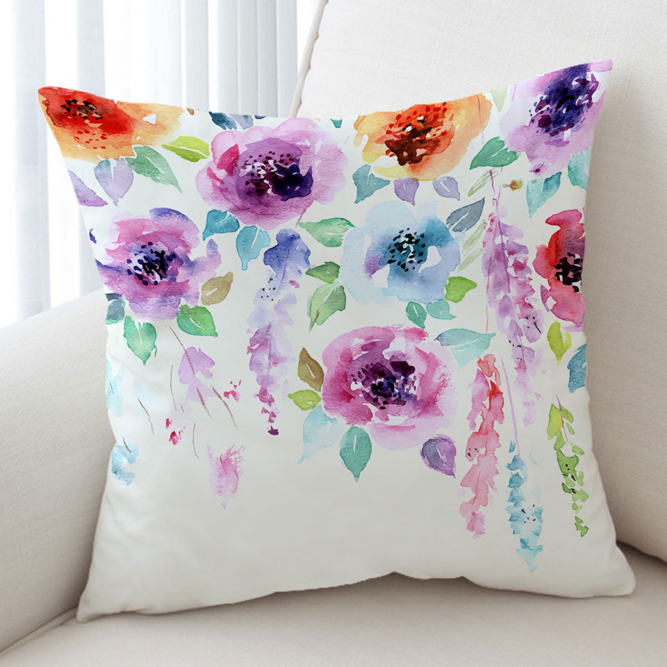 Cushion Covers Watercolor Floral Painting