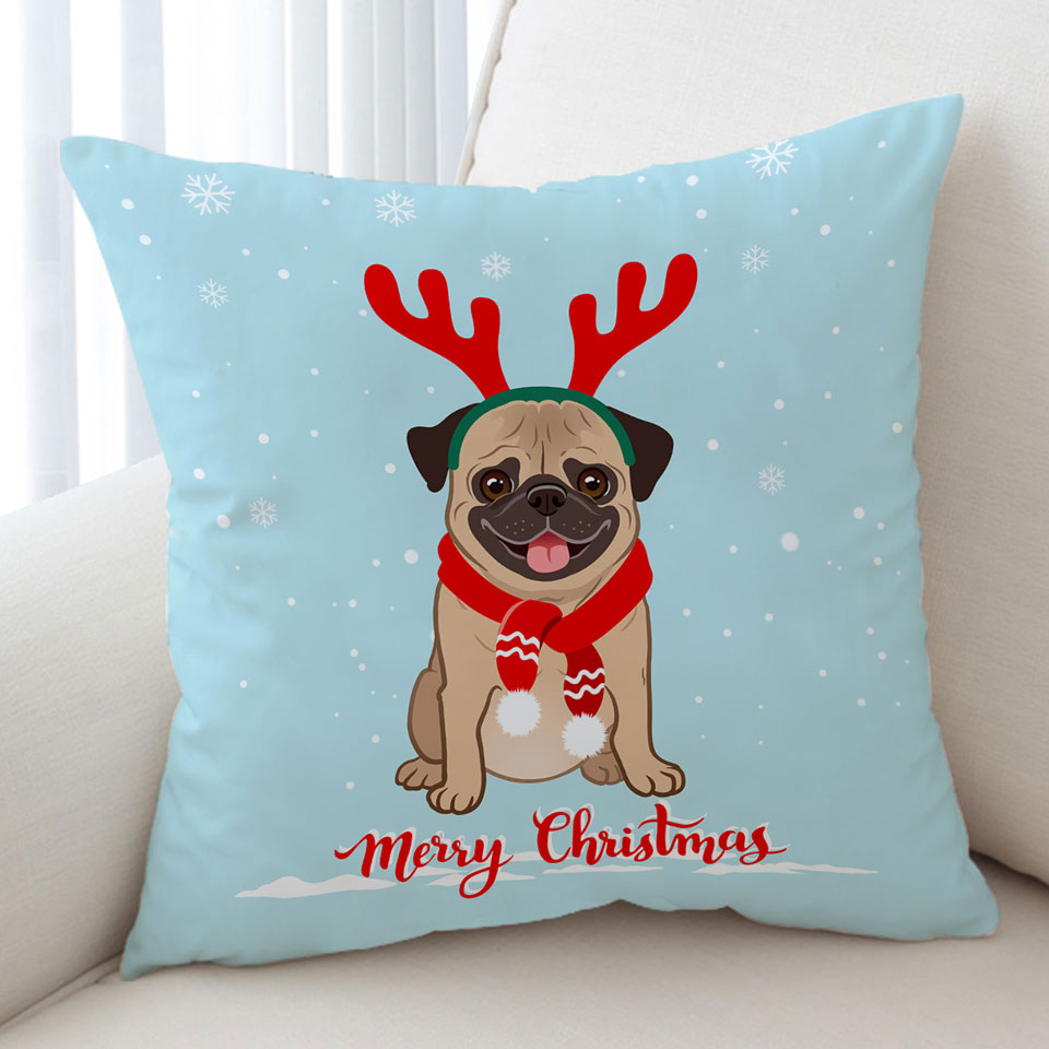 Cushion Covers for Christmas Pug