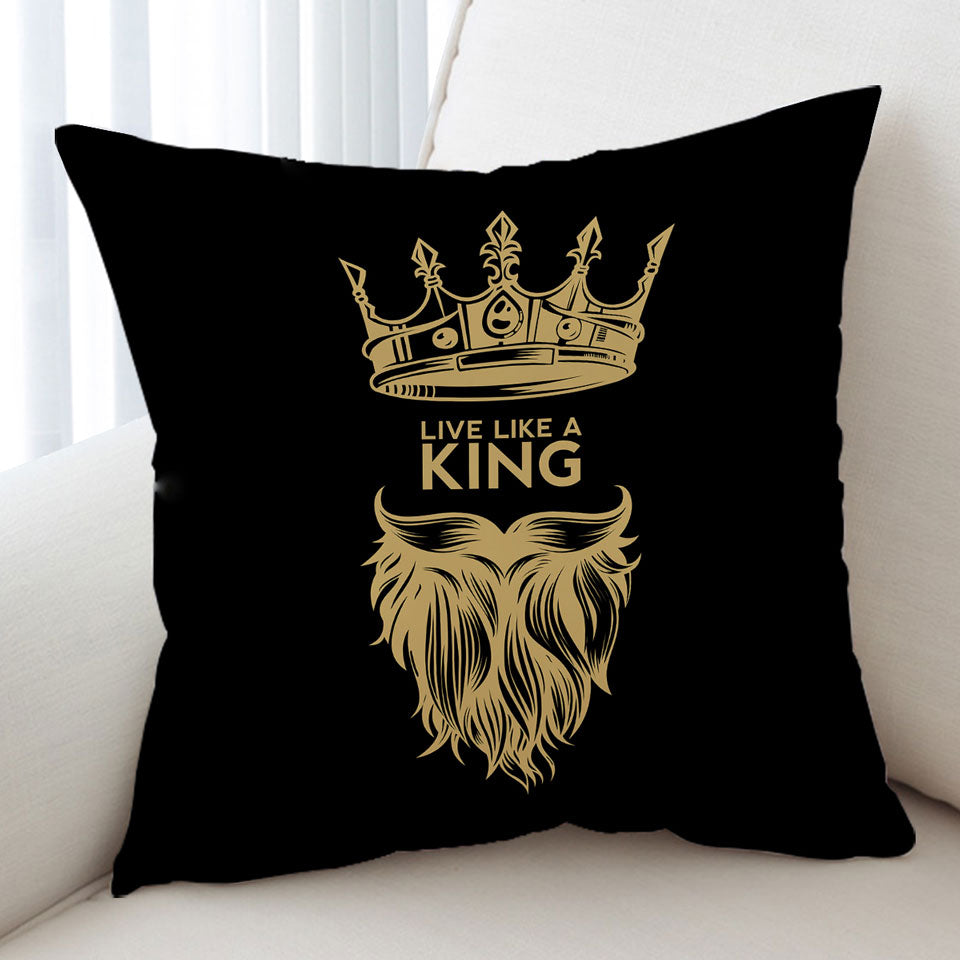 Cushion Covers for Guys Mens Design Live Like a King