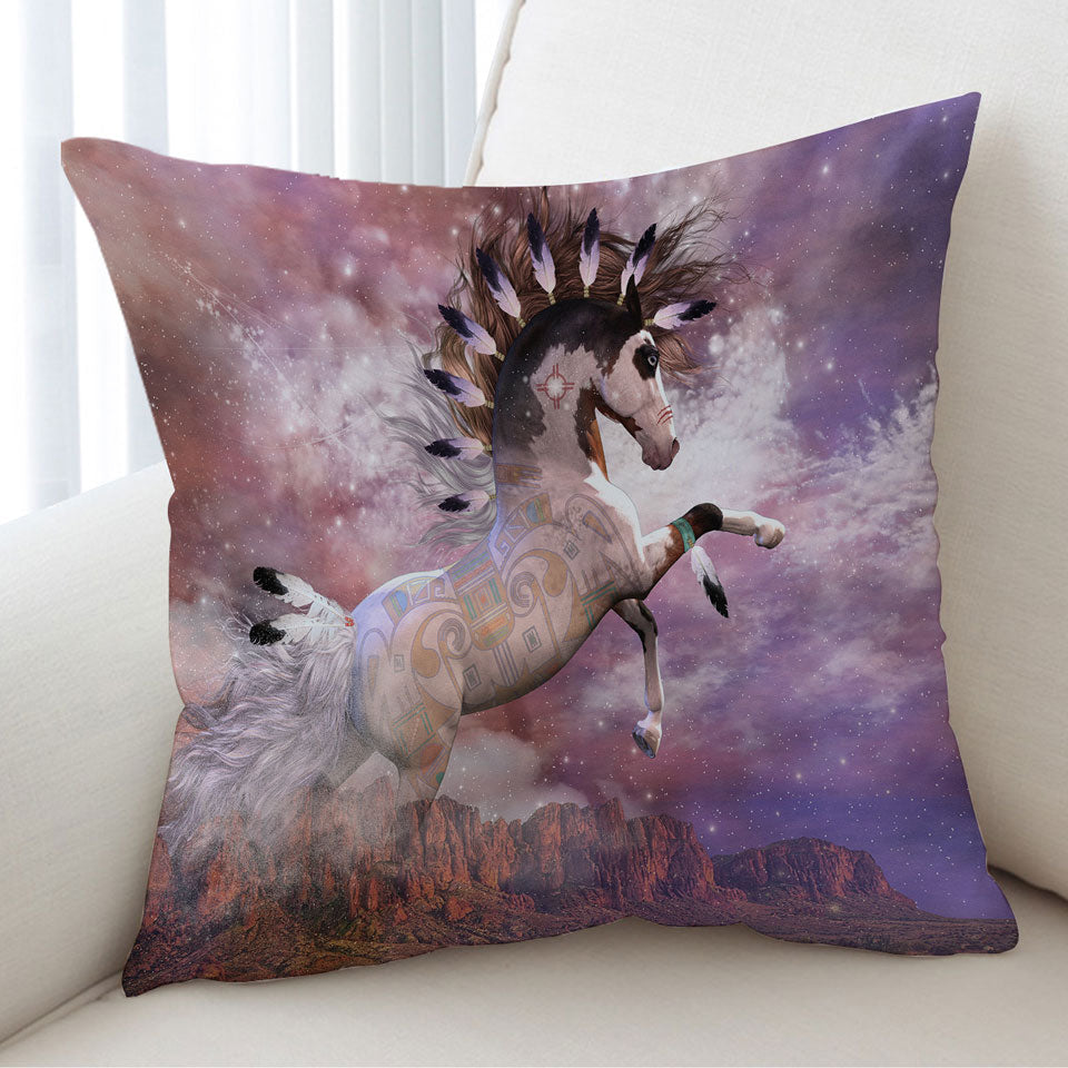 Cushion Covers of Thunder Mesa Native American Spirit Horse