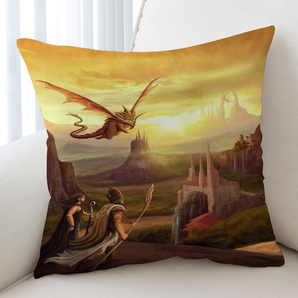 Cushion Covers of Warriors and Dragon Fantasy Art