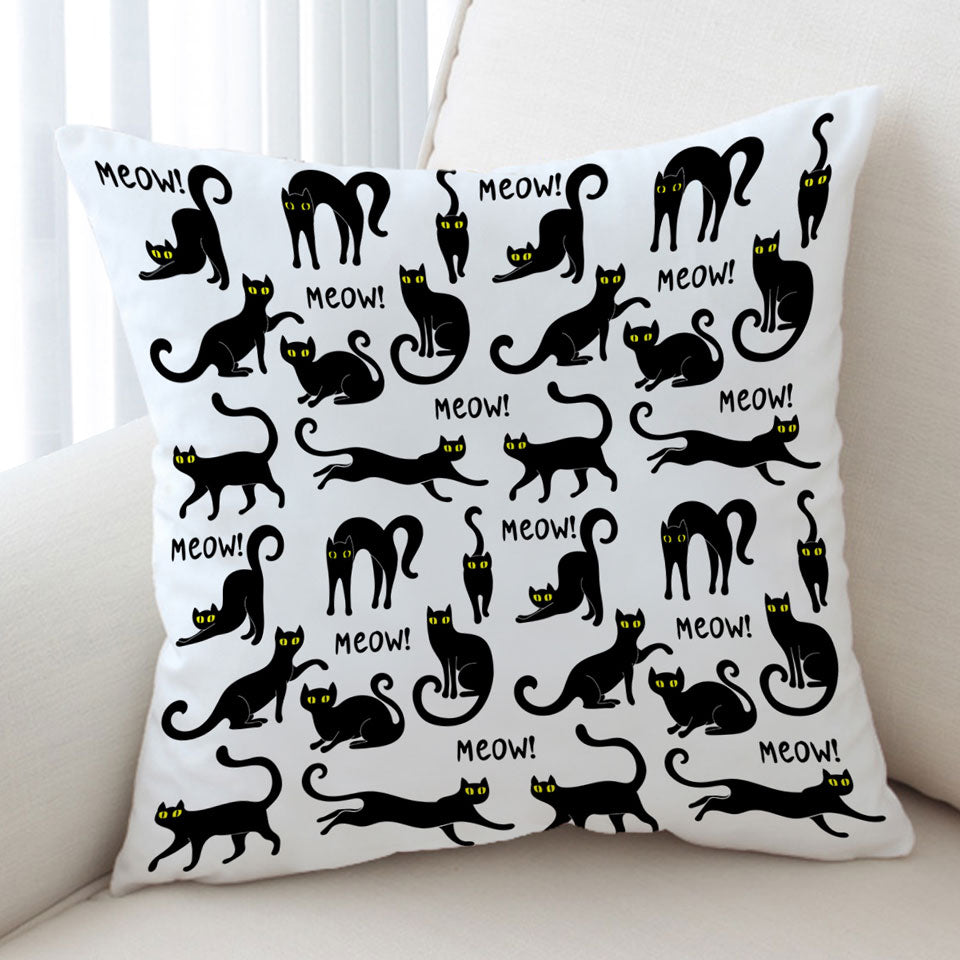 Cushion Covers of Yellow Eyes Black Cats