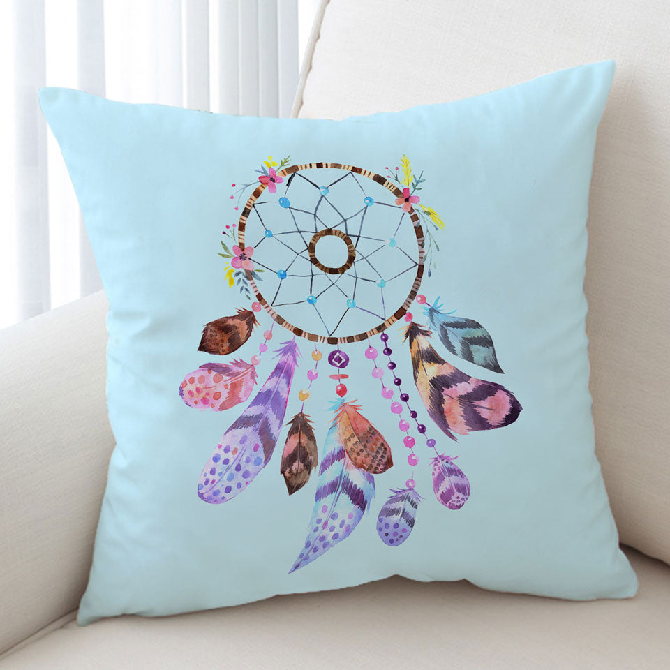 Cushion Covers with Light Blue Background Dream Catcher