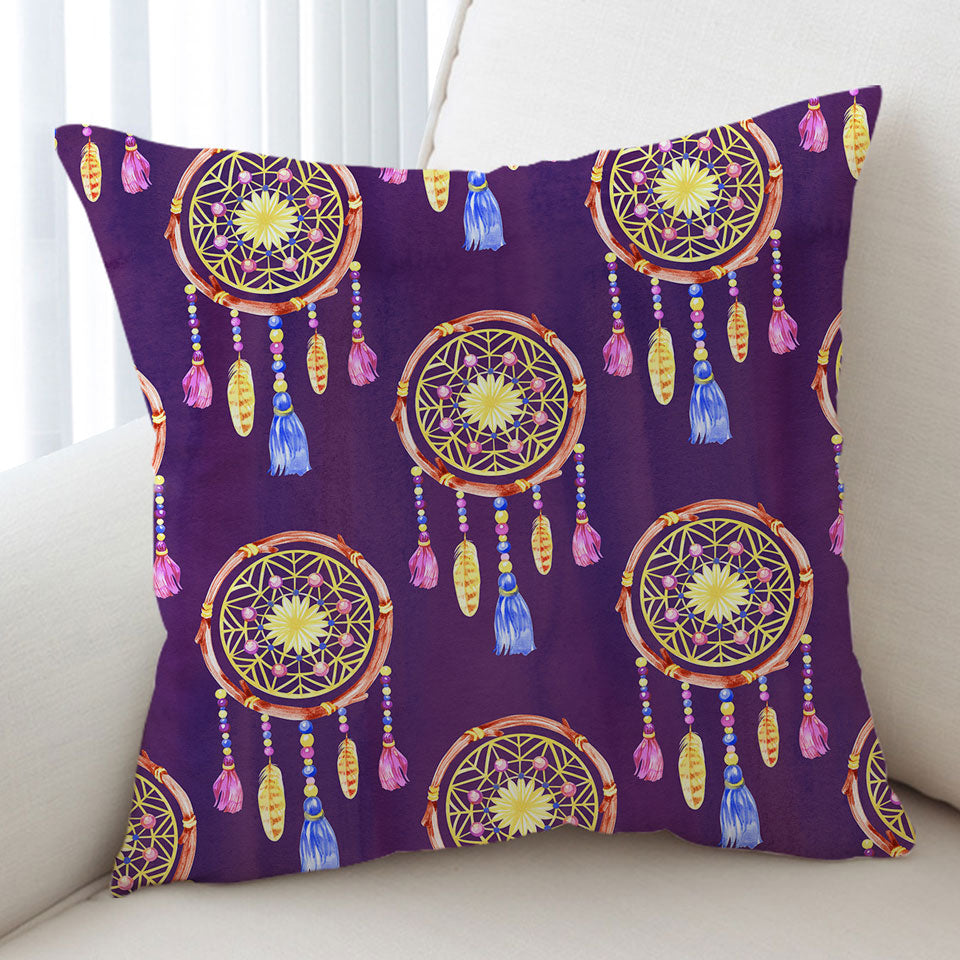 Cushions with Dream Catchers over Purple
