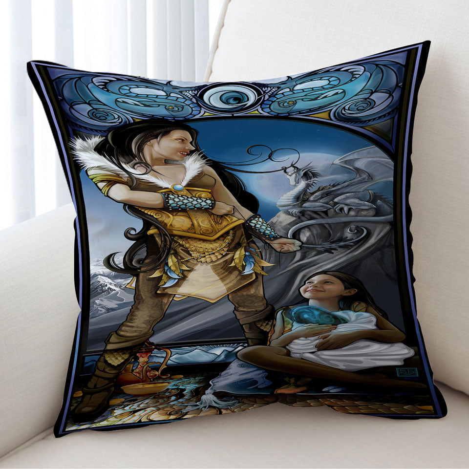 Cushions with Fantasy Art Dragon Rider