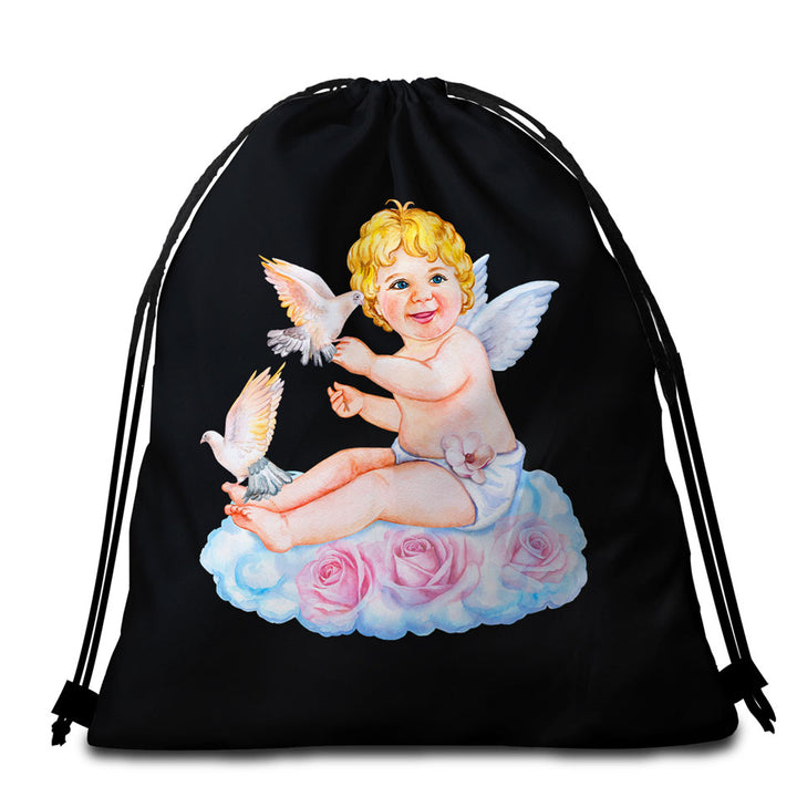 Cute Angel Baby Cupid Beach Towel Bags