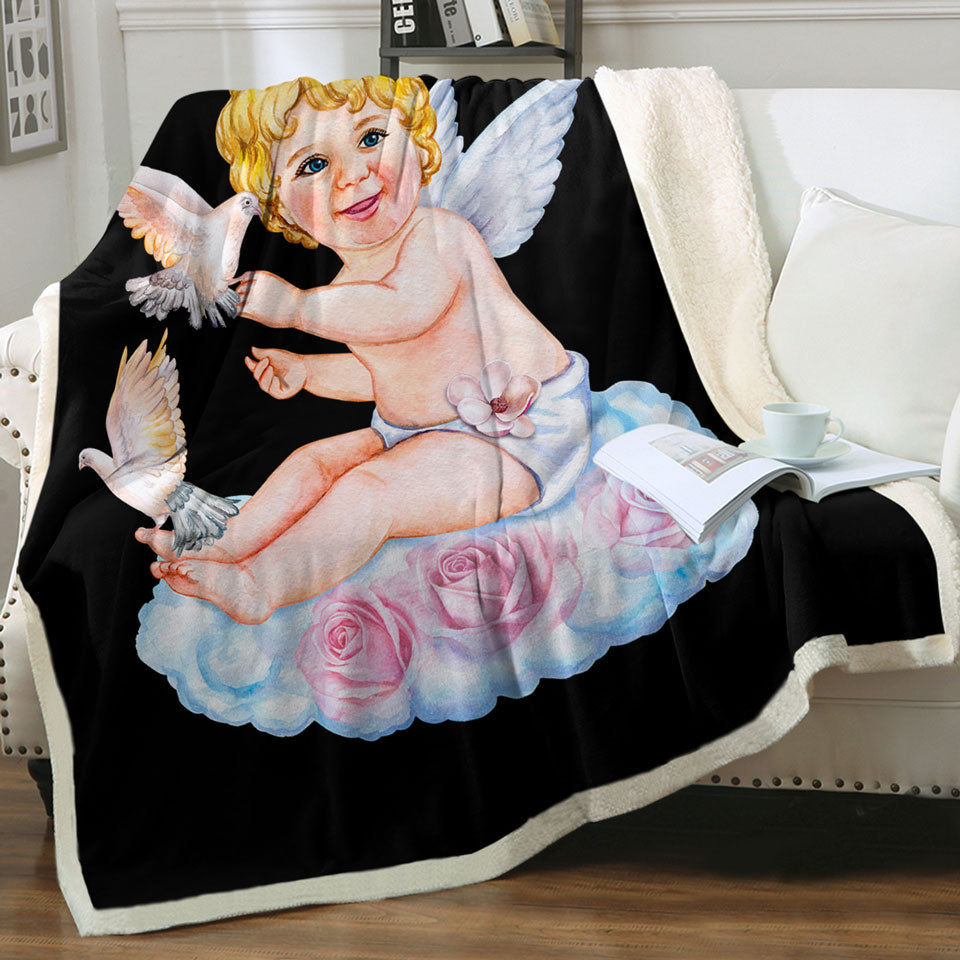 Cute Angel Baby Cupid Cute Throws