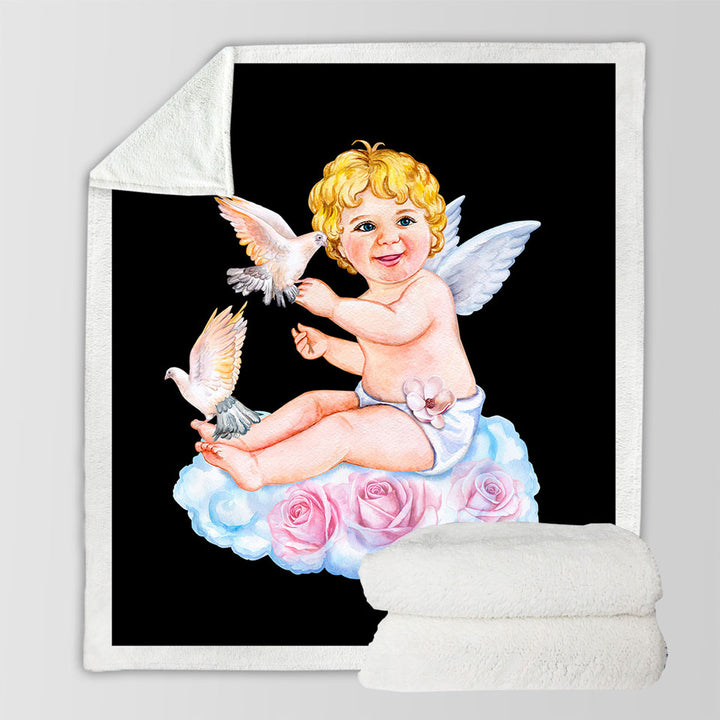 Cute Angel Baby Cupid Throw Blanket