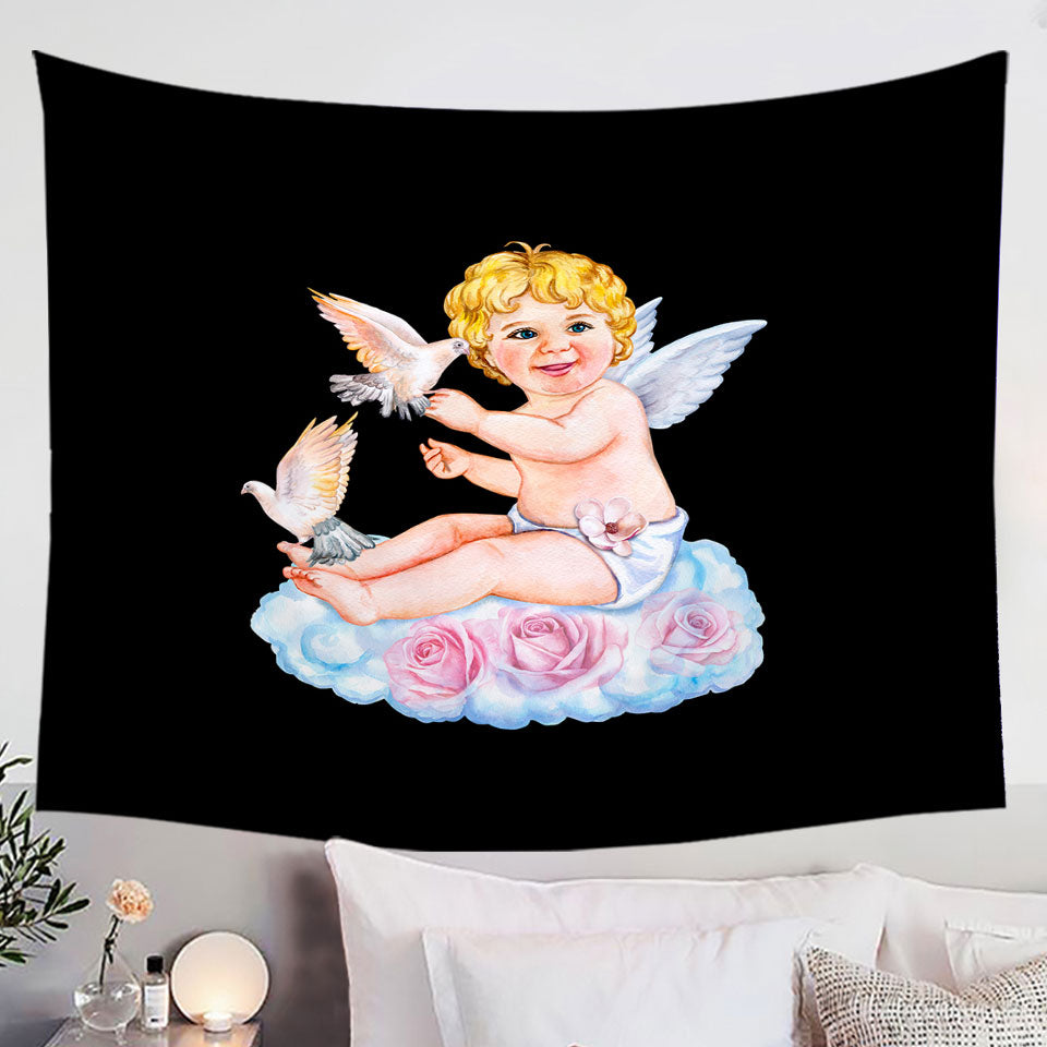 Cute Angel Baby Cupid Wall Decor Tapestry