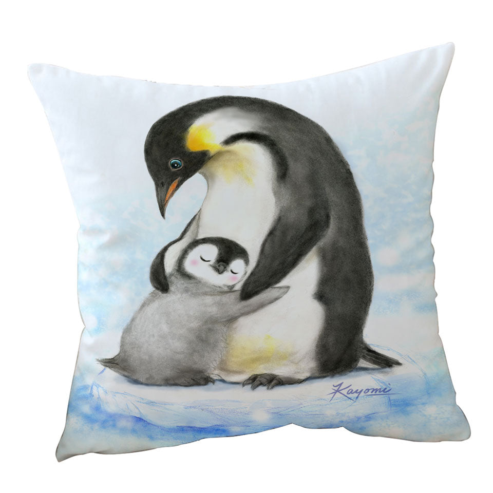Cute Animal Art Drawings Penguins Cushions