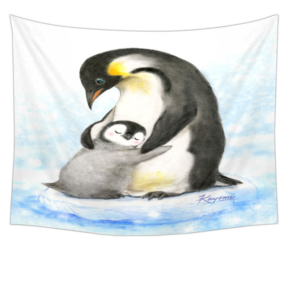Cute Animal Art Drawings Penguins Wall Decor