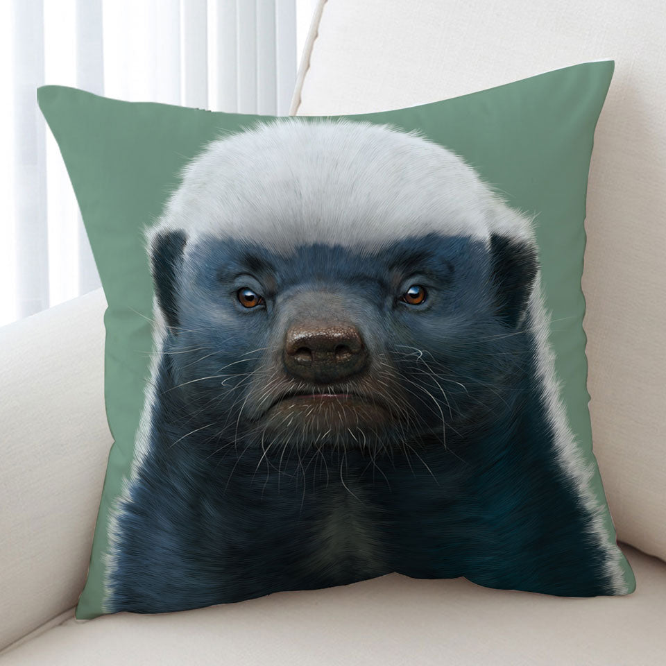 Cute Animal Art Honey Badger Cushion
