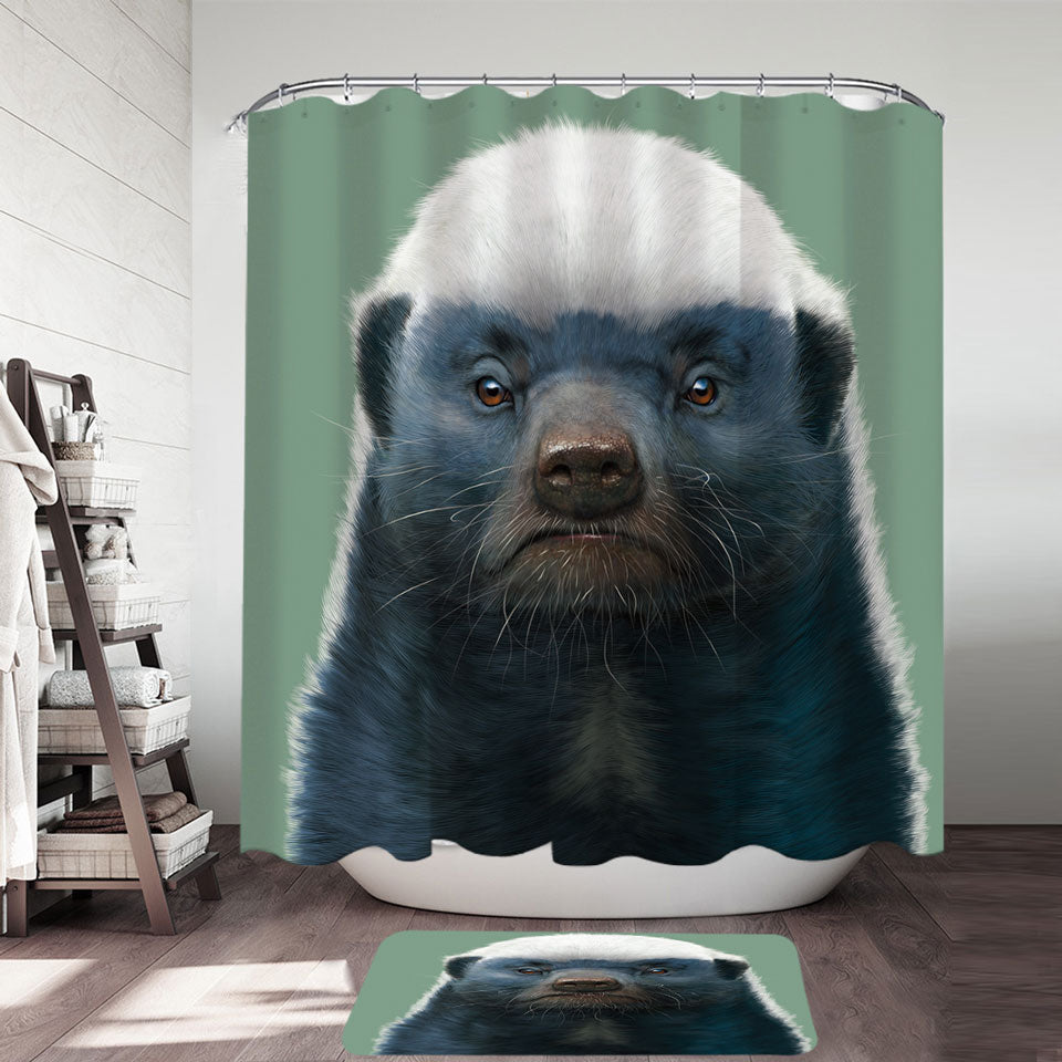 Cute Animal Art Honey Badger Shower Curtain