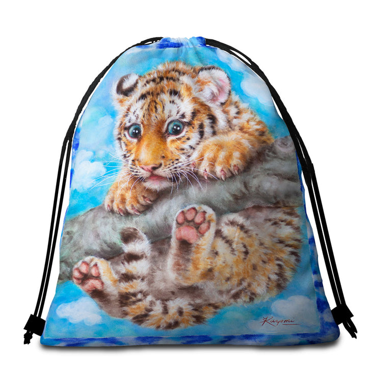 Cute Animal Drawings Tiger Cub Beach Towel Pack