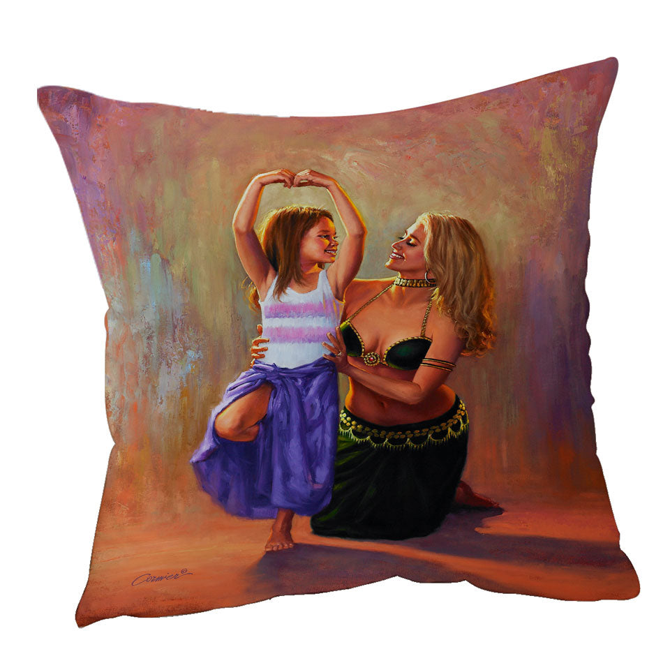 Cute Art Paintings Little Belly Dancer Cushion Cover