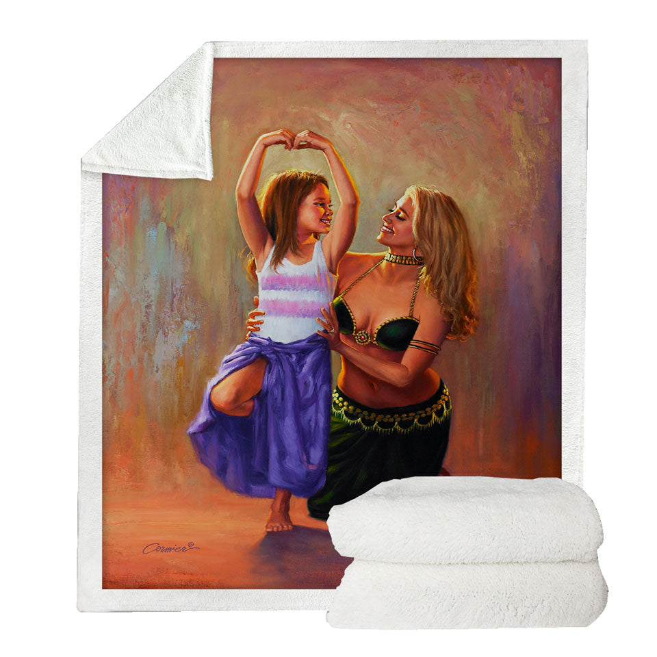 Cute Art Paintings Little Belly Dancer Sherpa Blanket