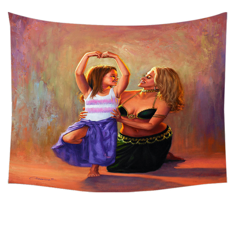 Cute Art Paintings Little Belly Dancer Tapestry Wall Decor