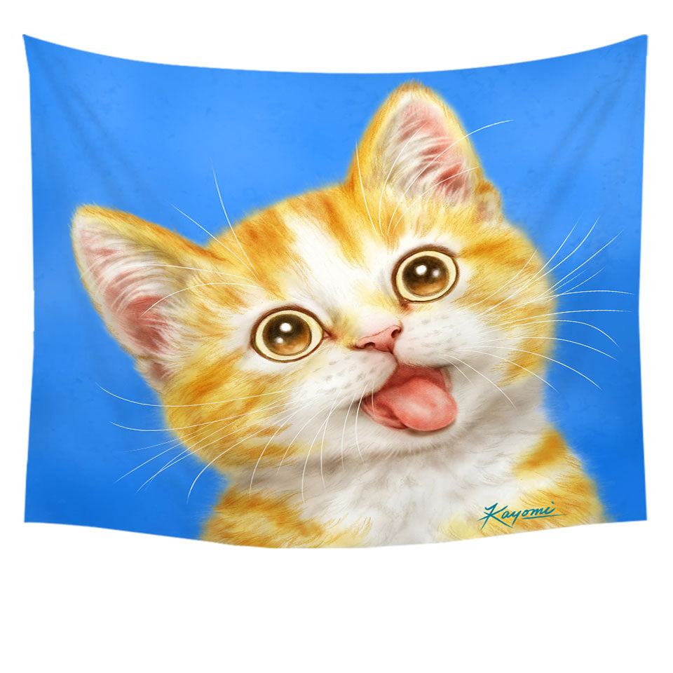 Cute Art Wall Decor for Kids Happy Kitty Cat