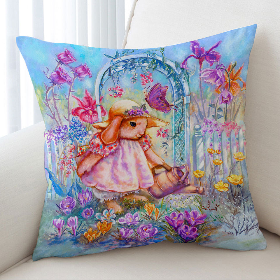 Cute Art for Kids Buttercup Bunny Cushion