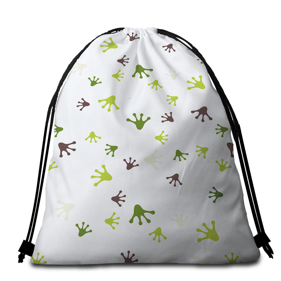 Cute Beach Bags for Towels with Frog Feet