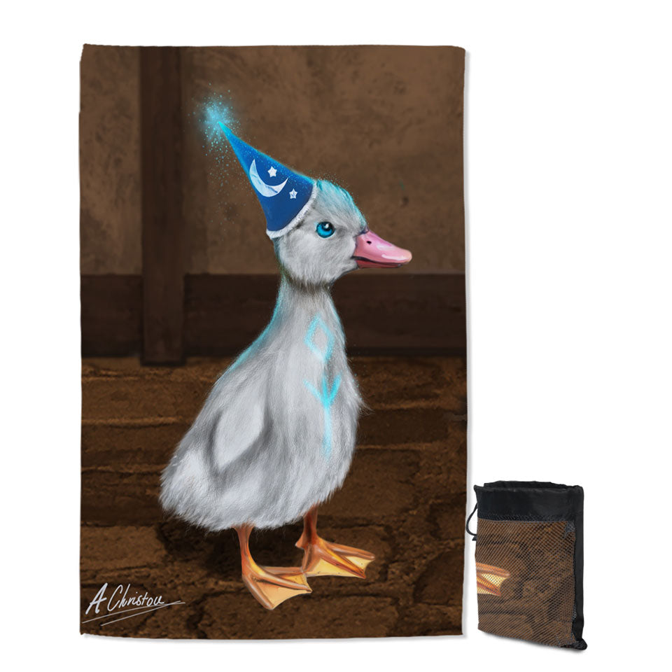 Cute Beach Towels Animals Art Wizard Duck