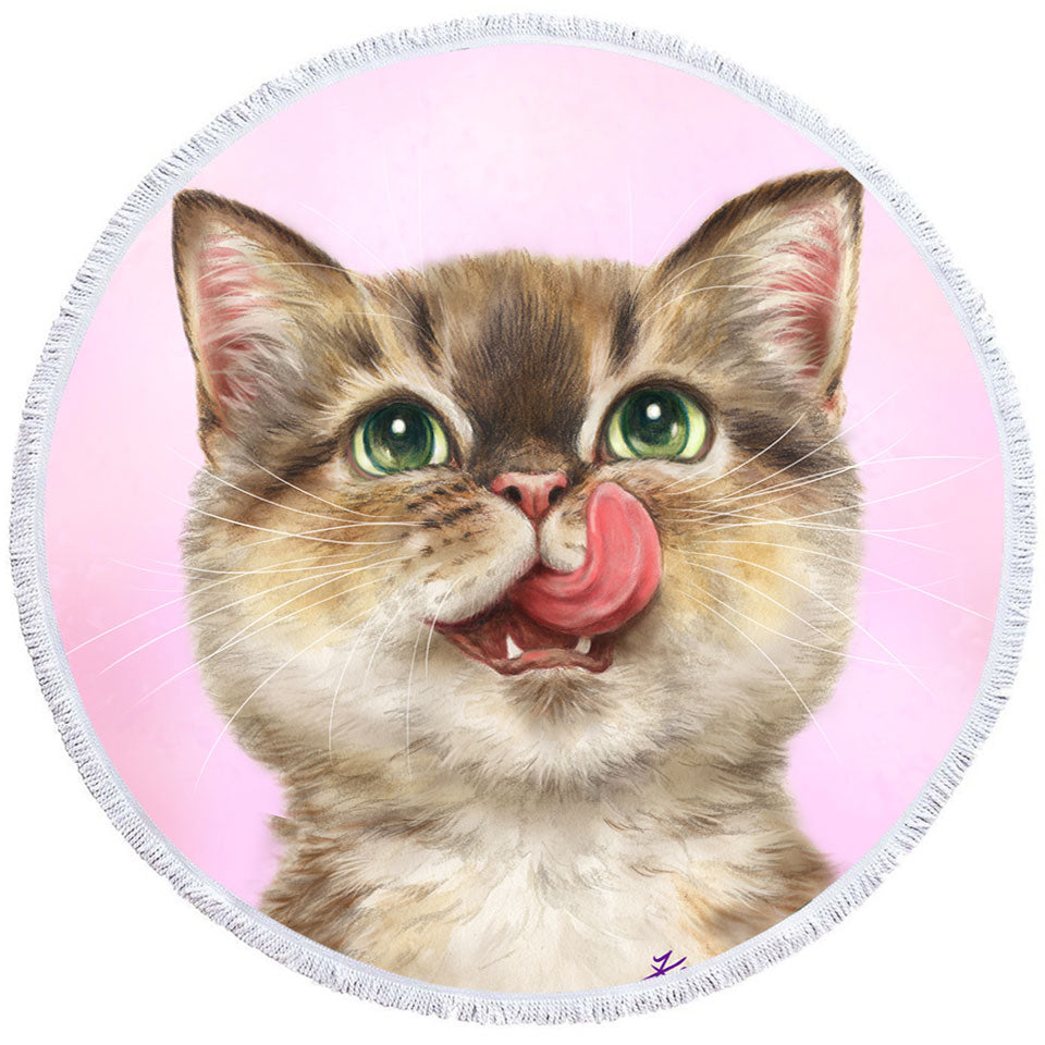 Cute Beach Towels Cats the Hungry Kitten