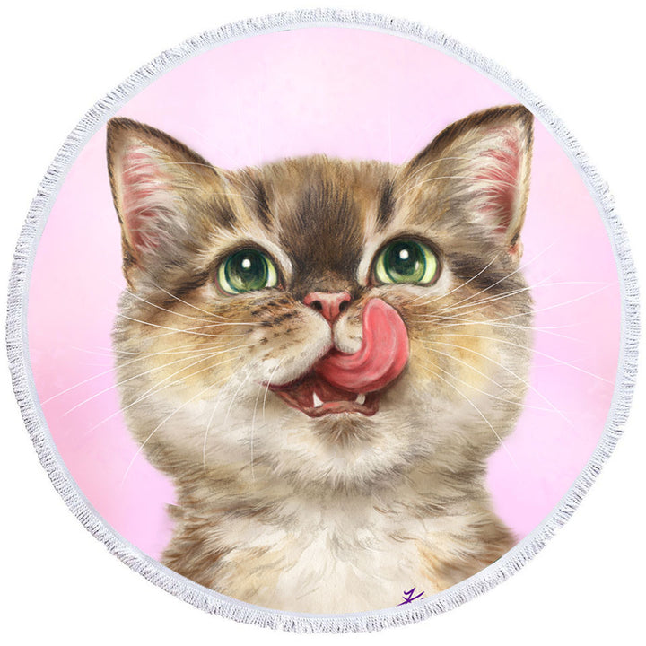 Cute Beach Towels Cats the Hungry Kitten