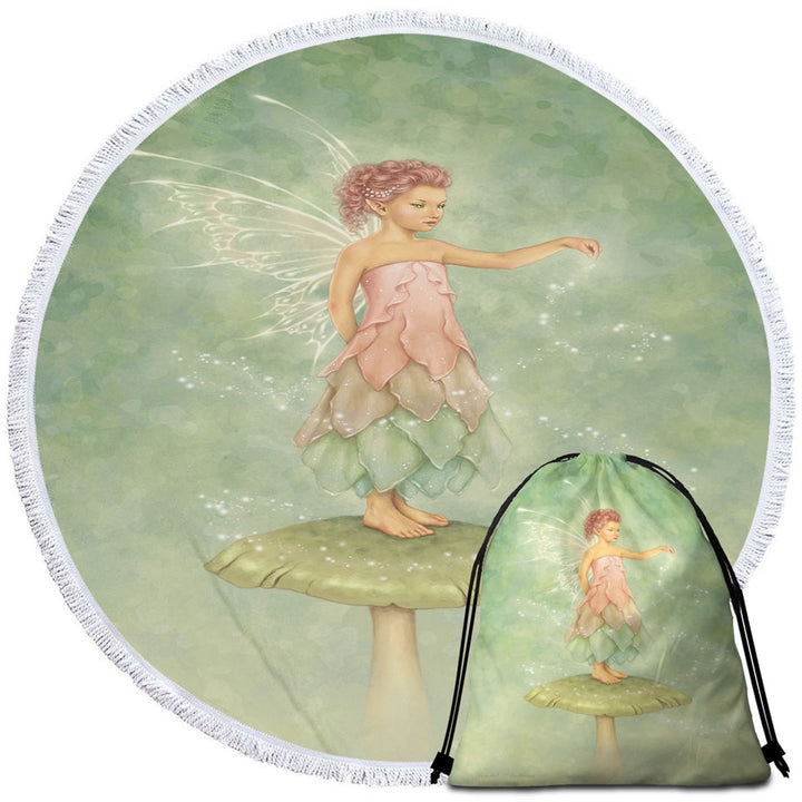 Cute Beach Towels Little Mushroom Fairy with Magical Dust