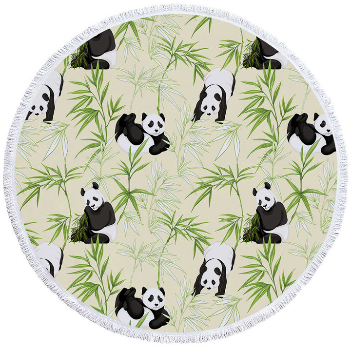 Cute Beach Towels Pandas and Bamboo