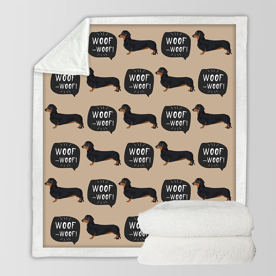 Cute Black Dachshund Throw Blanket