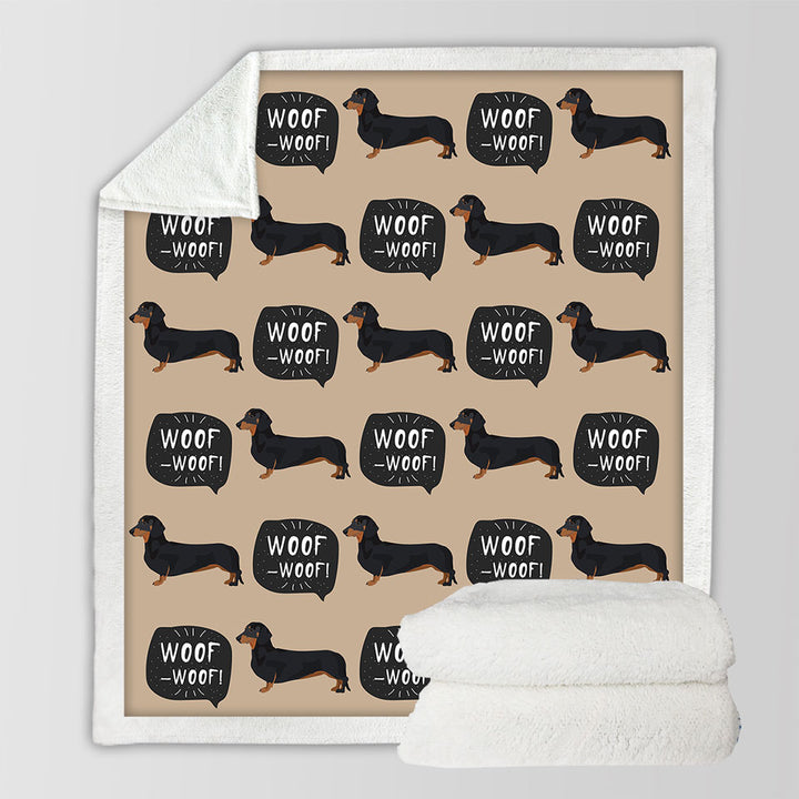 Cute Black Dachshund Throw Blanket